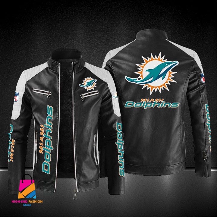Miami Dolphins NFL Style Leather Jacket For Fans