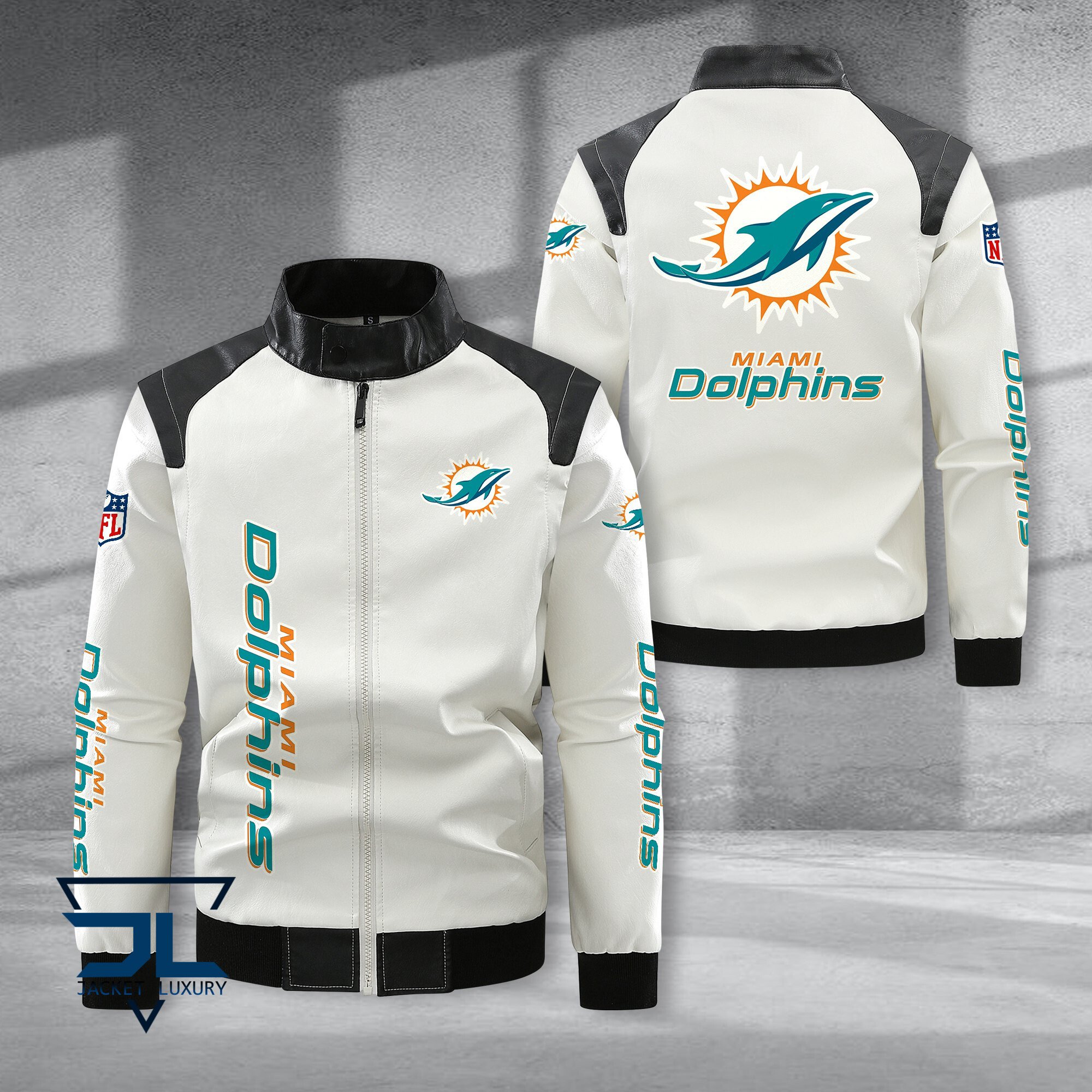 Miami Dolphins NFL Style Leather Jacket For Fans