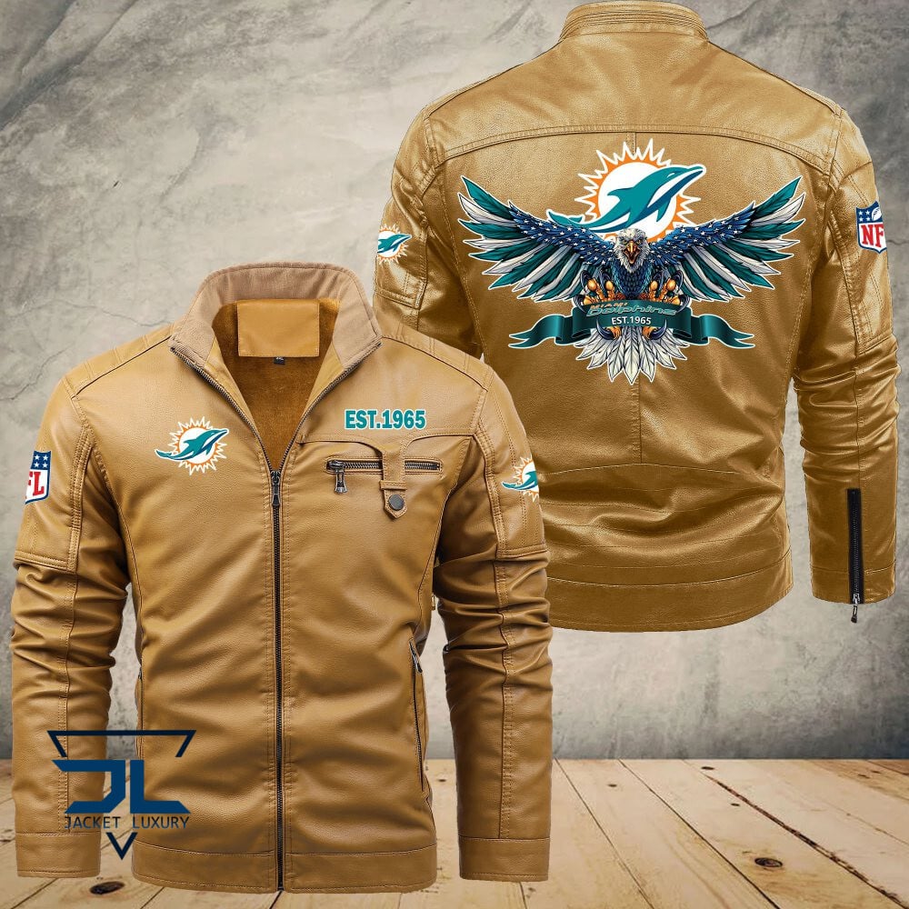 Miami Dolphins NFL Style Leather Jacket For Fans