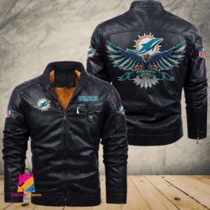 Miami Dolphins NFL Style Leather Jacket For Fans