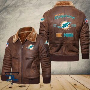 Miami Dolphins NFL Style Leather Jacket For Fans