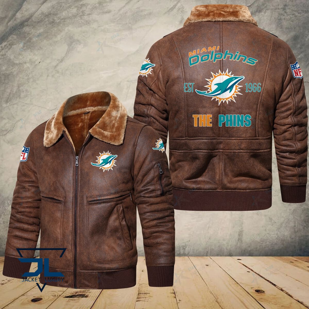 Miami Dolphins NFL Style Leather Jacket For Fans