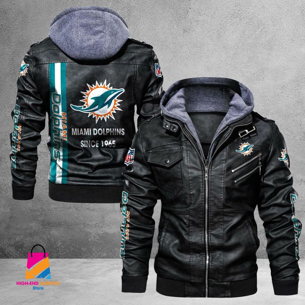 Miami Dolphins NFL Style Leather Jacket For Fans