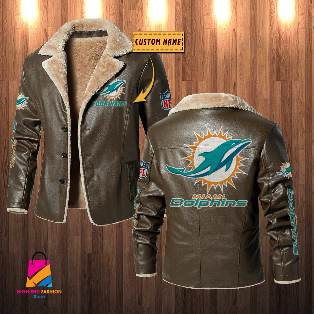 Miami Dolphins NFL Style Leather Jacket For Fans