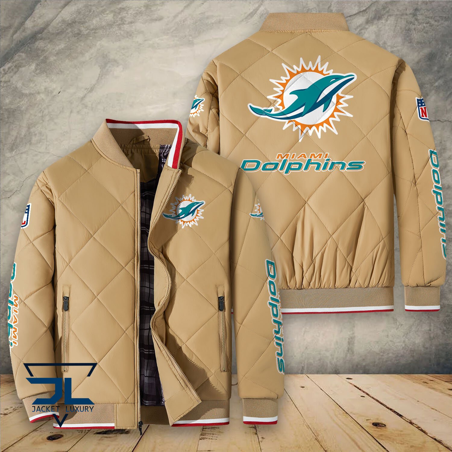 Miami Dolphins NFL Style Puffer Jacket For Fans