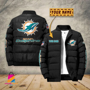 Miami Dolphins NFL Style Puffer Jacket For Fans