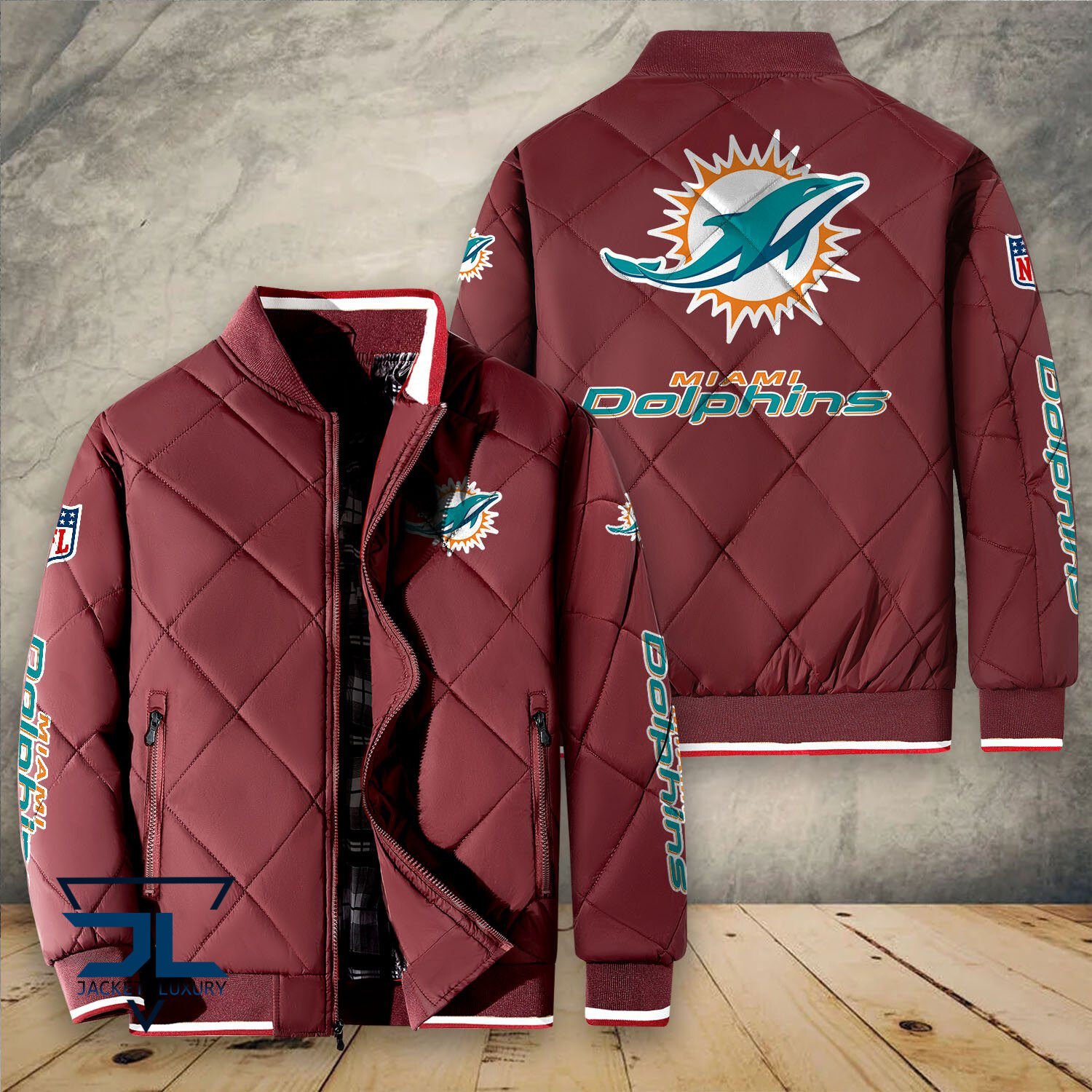 Miami Dolphins NFL Style Puffer Jacket For Fans
