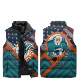 Miami Dolphins NFL Style Sleeveless Puffer Jacket For Fans