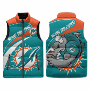 Miami Dolphins NFL Style Sleeveless Puffer Jacket For Fans