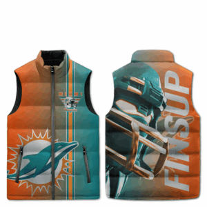Miami Dolphins NFL Style Sleeveless Puffer Jacket For Fans