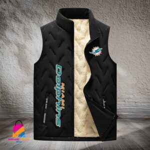 Miami Dolphins NFL Style Sleeveless Puffer Jacket For Fans
