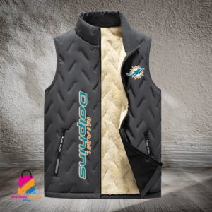 Miami Dolphins NFL Style Sleeveless Puffer Jacket For Fans