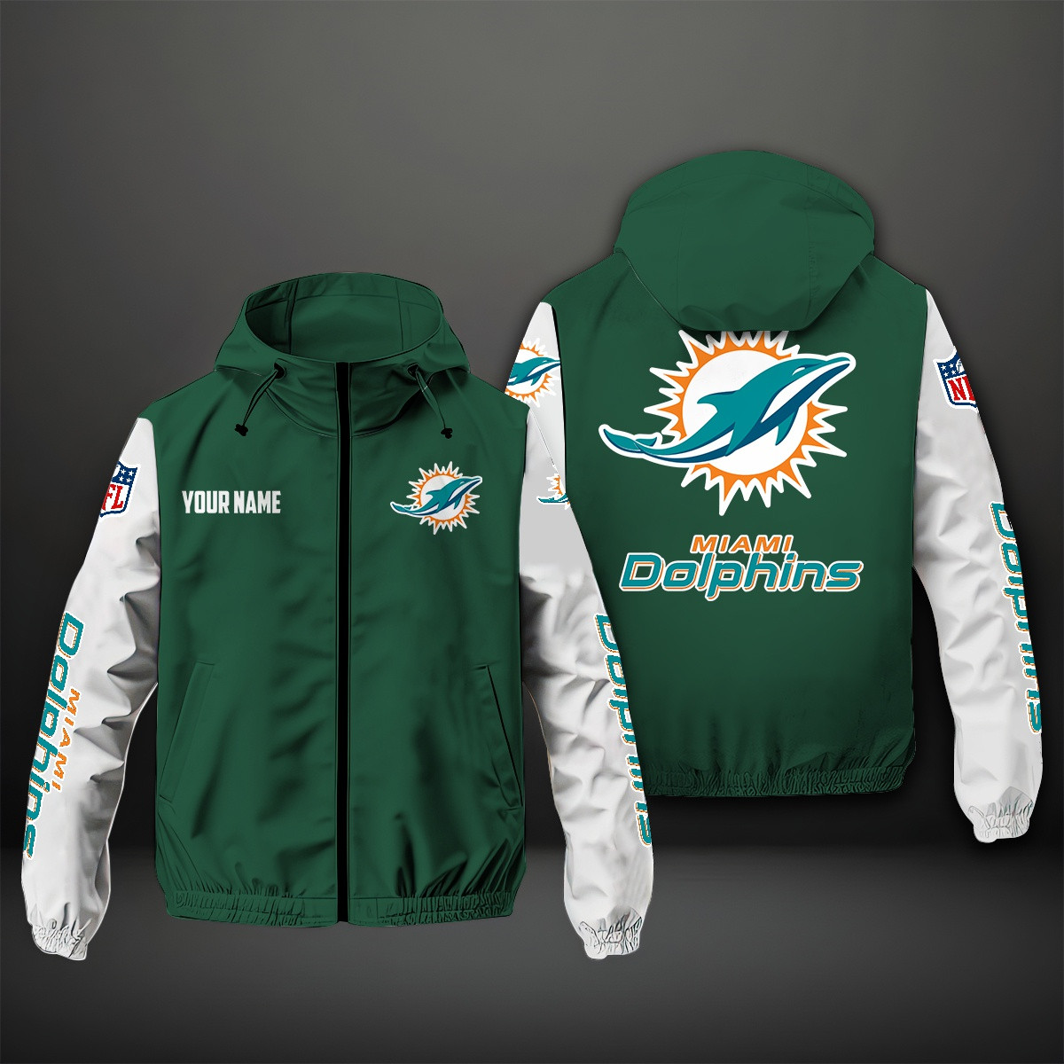 Miami Dolphins NFL Style Windbreaker Jacket For Fans