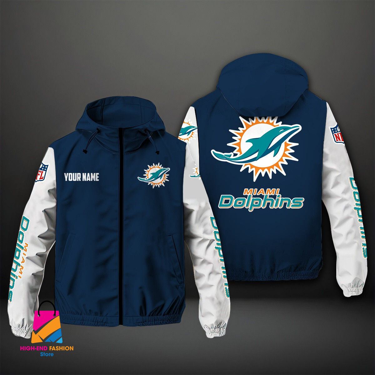 Miami Dolphins NFL Style Windbreaker Jacket For Fans