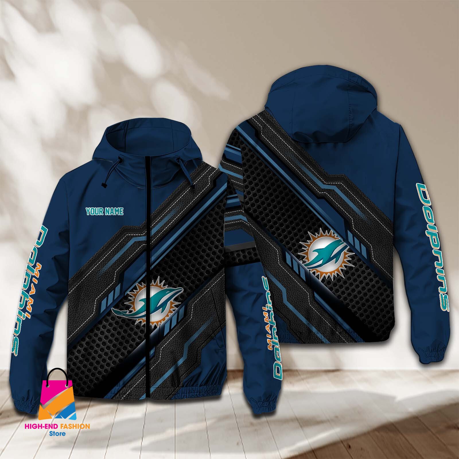 Miami Dolphins NFL Style Windbreaker Jacket For Fans