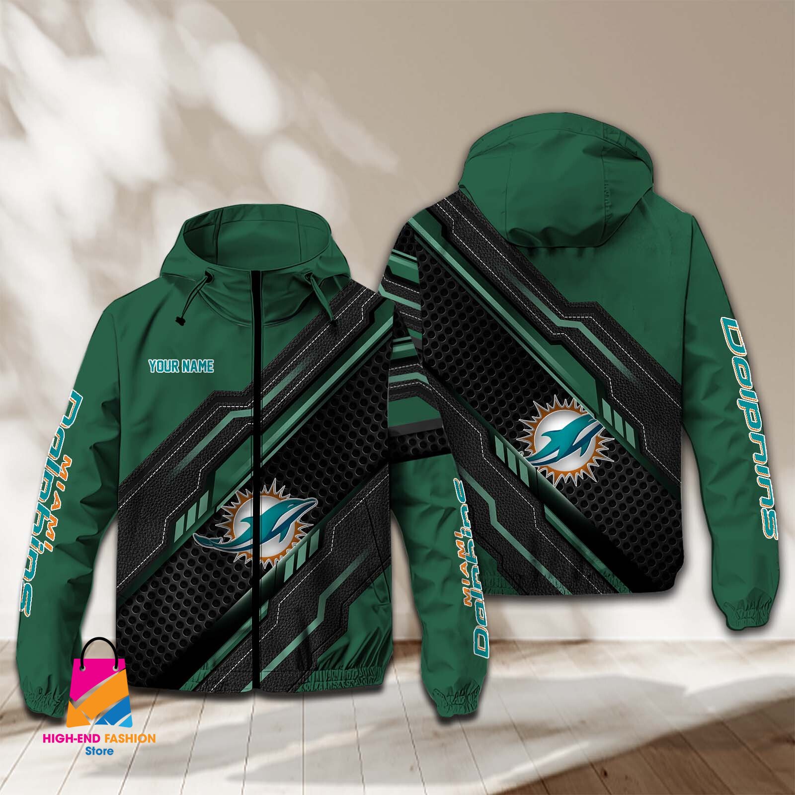 Miami Dolphins NFL Style Windbreaker Jacket For Fans