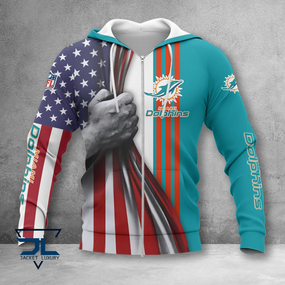 Miami Dolphins NFL Style Zip Hoodie Jacket For Fans