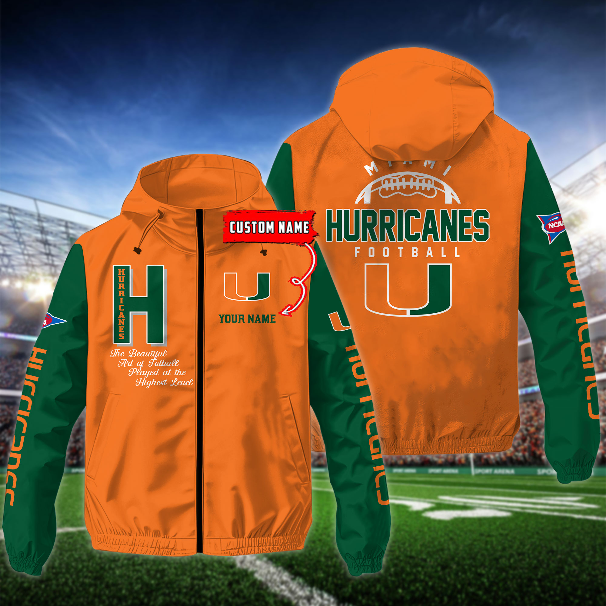 Miami Hurricanes NCAA Personalized Style Windbreaker Jacket For Fans