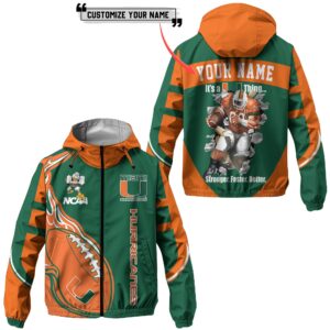 Miami Hurricanes NCAA Style Windbreaker Jacket For Fans