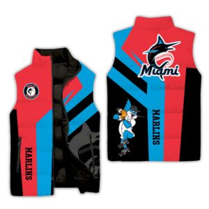 Miami Marlins MLB Style Sleeveless Puffer Jacket For Fans