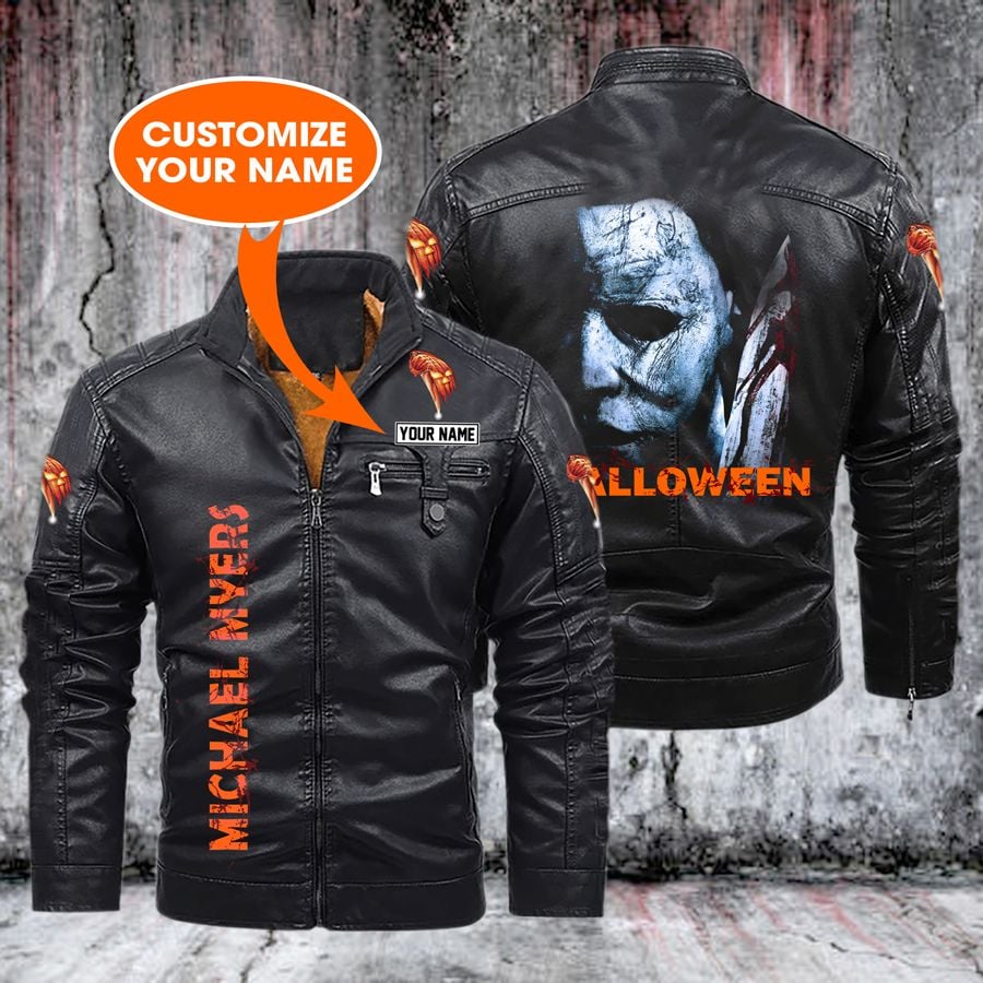Michael Myers Movies Style Fleece Lined Leather Jacket For Fans