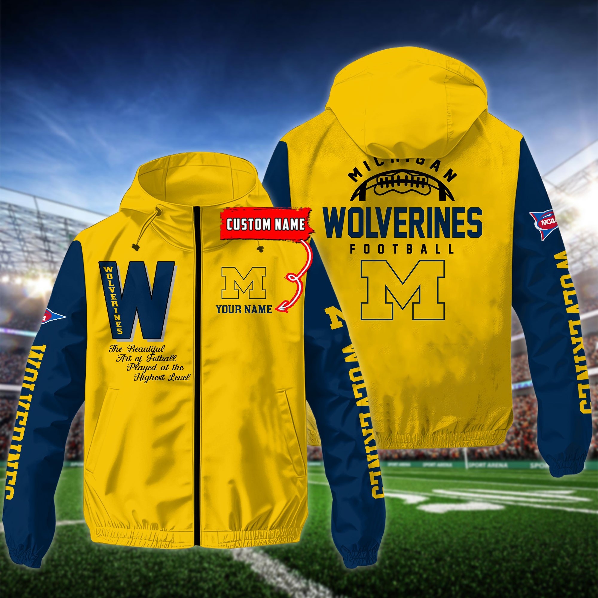 Michigan Wolverines NCAA Personalized Style Windbreaker Jacket For Fans