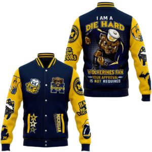 Michigan Wolverines NCAA Style Baseball Jacket For Fans
