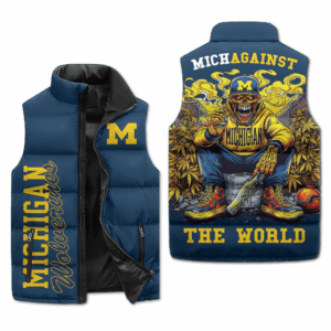 Michigan Wolverines NCAA Style Sleeveless Puffer Jacket For Fans