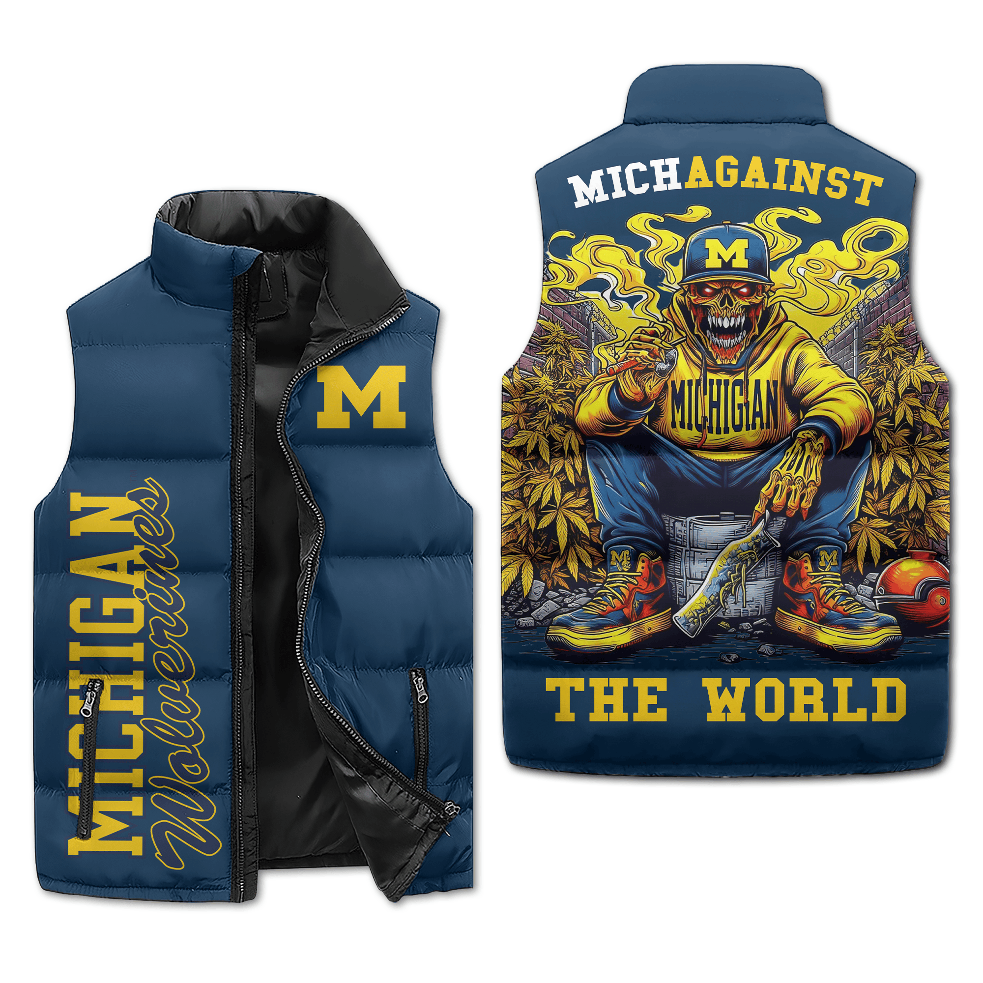 Michigan Wolverines NCAA Style Sleeveless Puffer Jacket For Fans