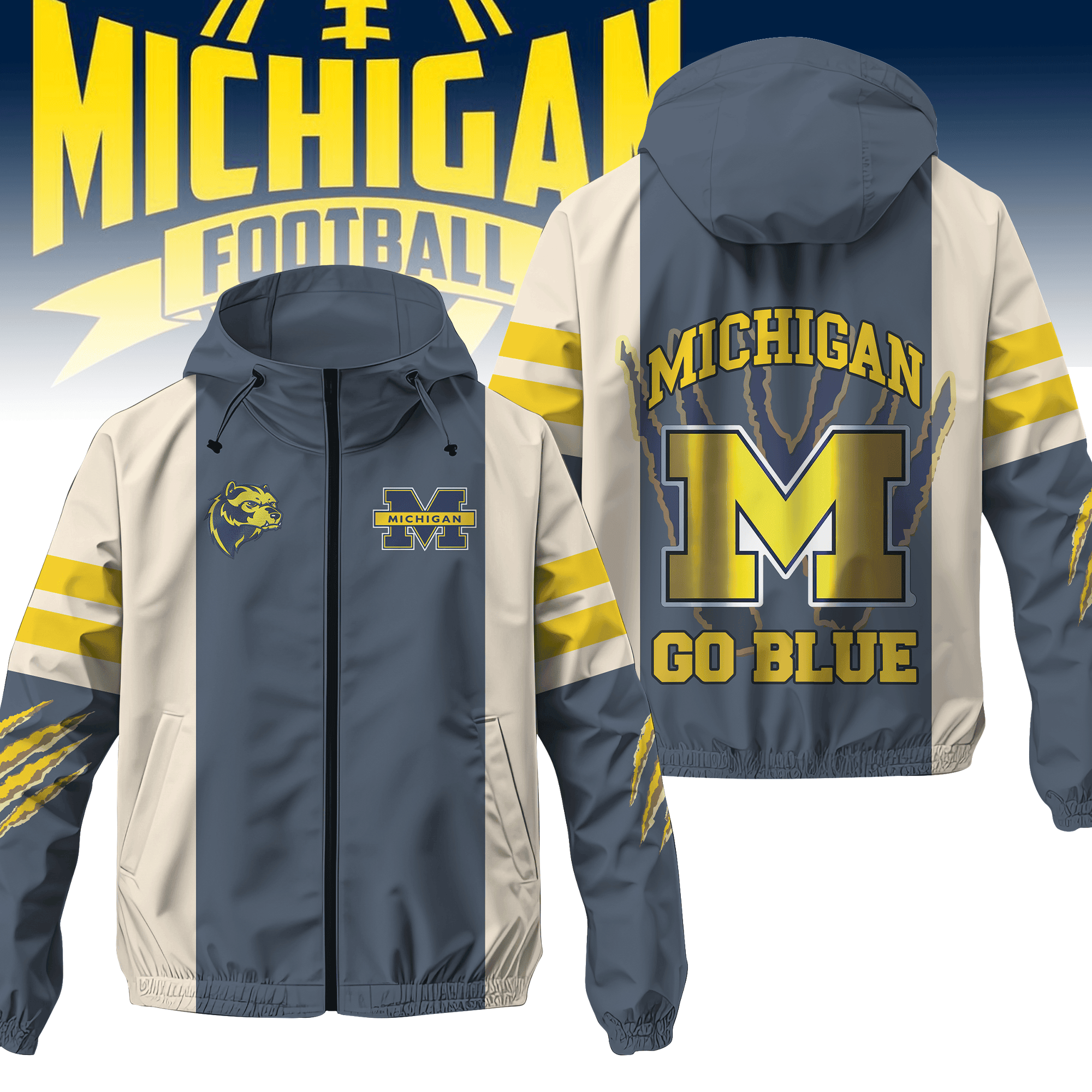 Michigan Wolverines NCAA Style Windbreaker Jacket For Fans