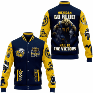 Michigan Wolverines NFL Style Baseball Jacket For Fans