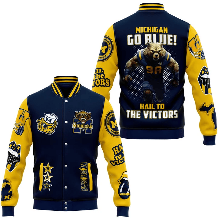 Michigan Wolverines NFL Style Baseball Jacket For Fans