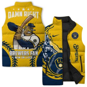 Milwaukee Brewers MLB Style Sleeveless Puffer Jacket For Fans