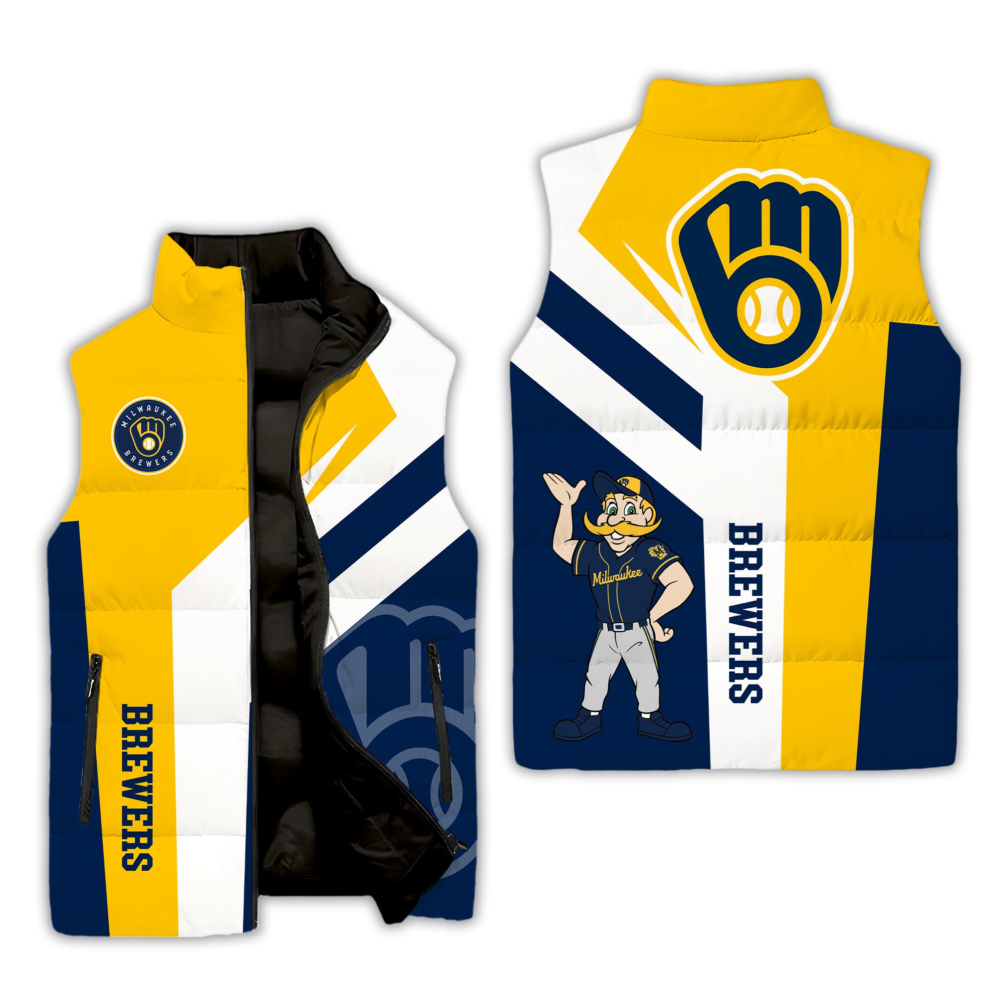 Milwaukee Brewers MLB Style Sleeveless Puffer Jacket For Fans