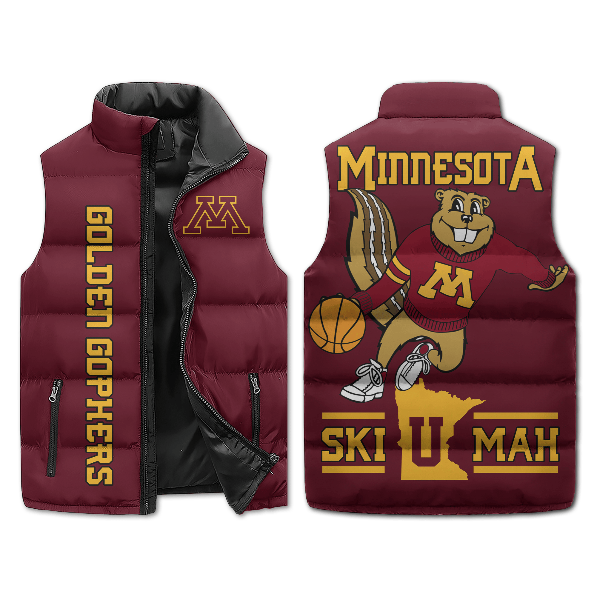 Minnesota Golden NBA Style Sleeveless Puffer Jacket For Fans