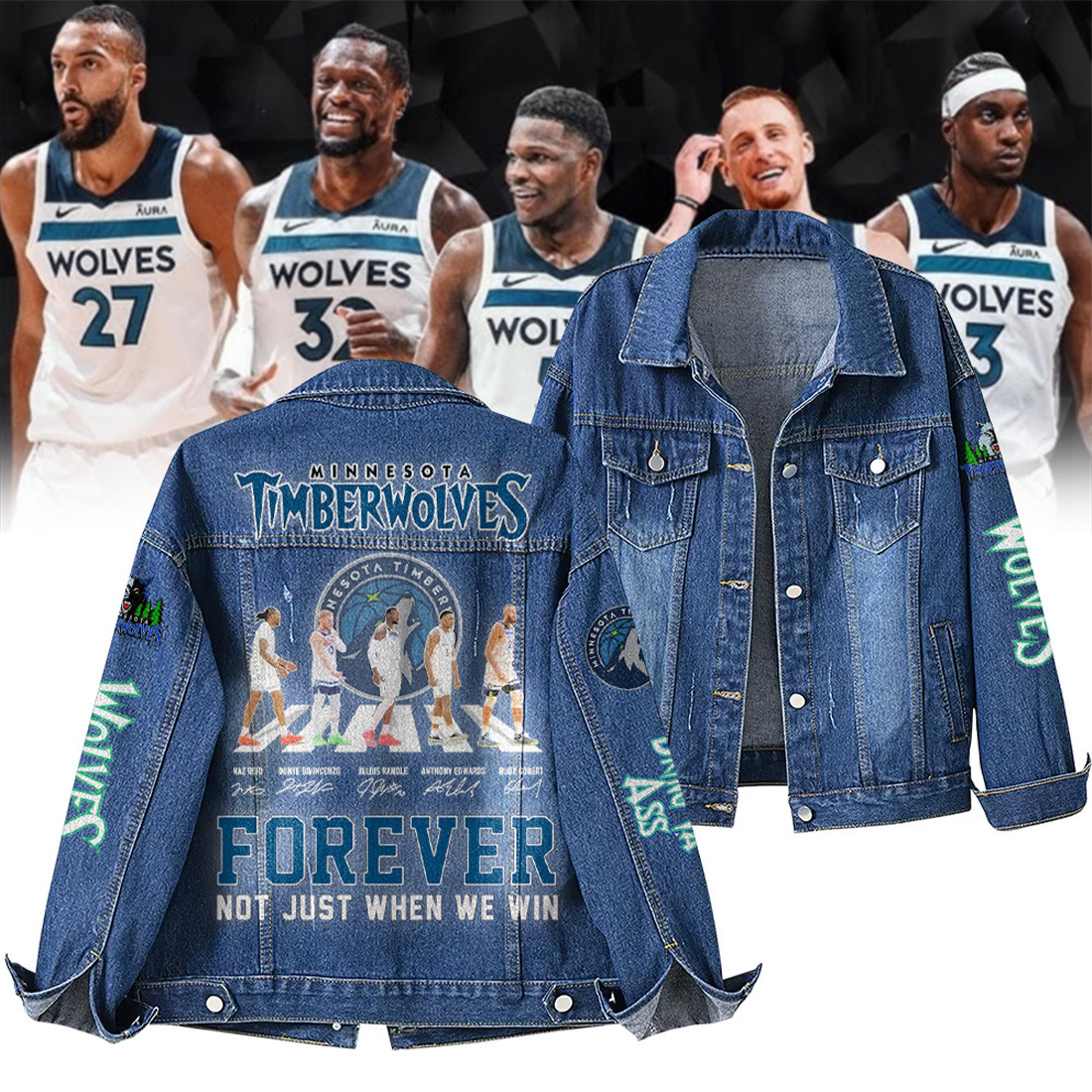 Minnesota Timberwolves NBA Denim Jacket Gift For Fans