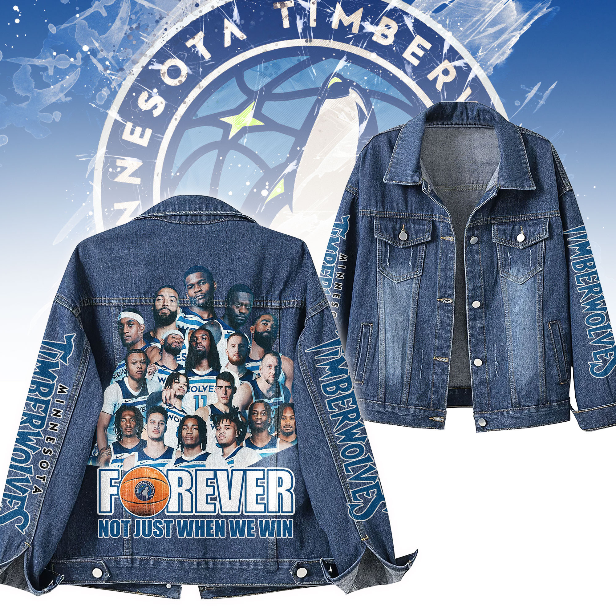 Minnesota Timberwolves NBA Denim Jacket Gift For Fans