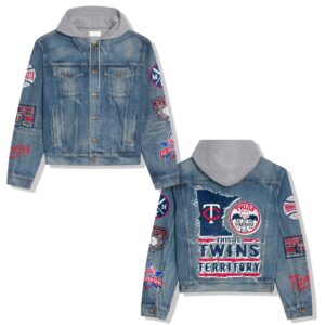 Minnesota Twins MLB Style Hooded Denim Jacket For Fans