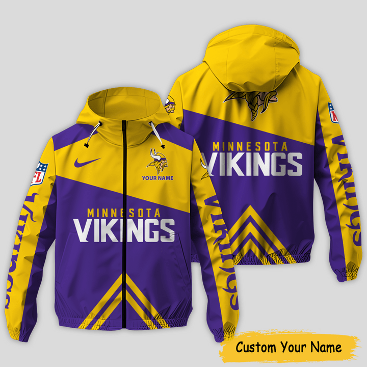 Minnesota Vikings NFL Personalized Style Windbreaker Jacket For Fans