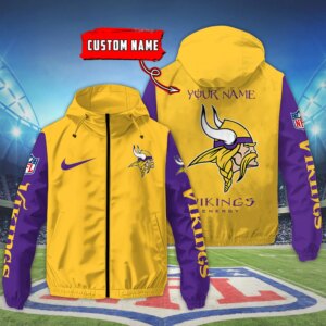 Minnesota Vikings NFL Personalized Style Windbreaker Jacket For Fans