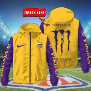 Minnesota Vikings NFL Personalized Style Windbreaker Jacket For Fans
