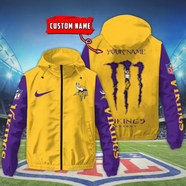 Minnesota Vikings NFL Personalized Style Windbreaker Jacket For Fans