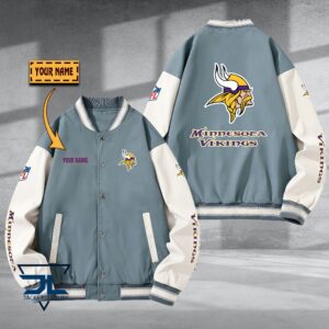Minnesota Vikings NFL Style Baseball Jacket For Fan