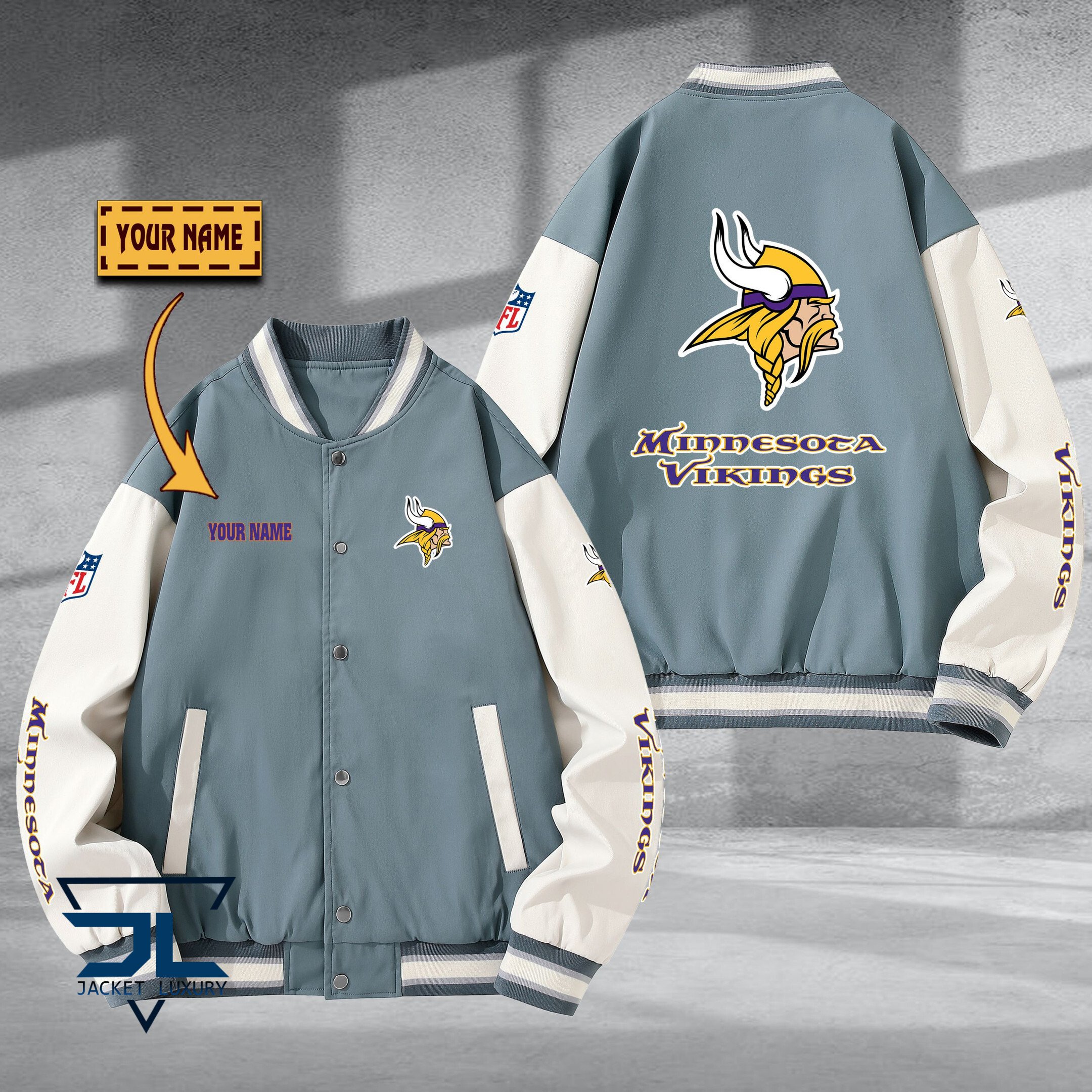 Minnesota Vikings NFL Style Baseball Jacket For Fan
