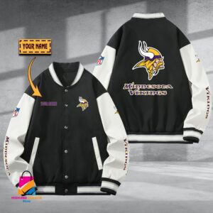 Minnesota Vikings NFL Style Baseball Jacket For Fan
