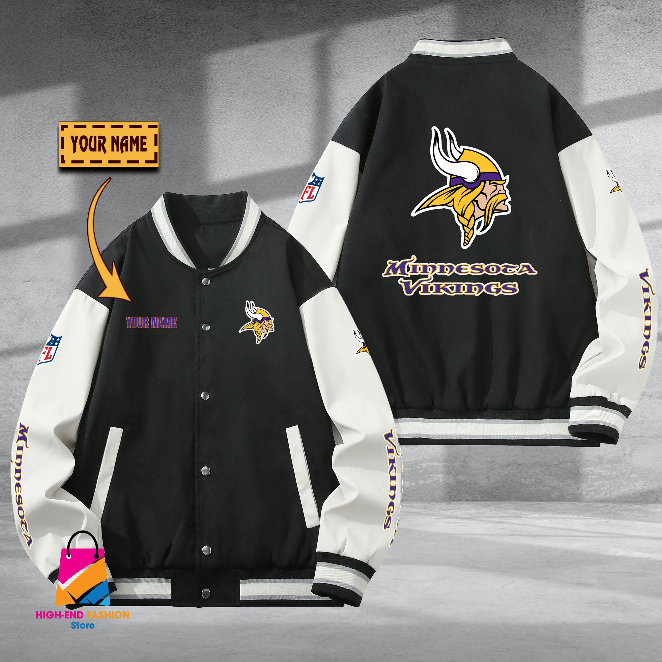 Minnesota Vikings NFL Style Baseball Jacket For Fan