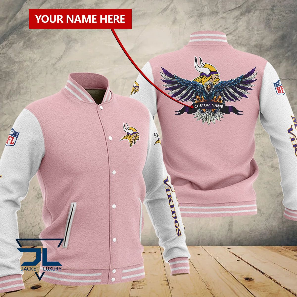 Minnesota Vikings NFL Style Baseball Jacket For Fan
