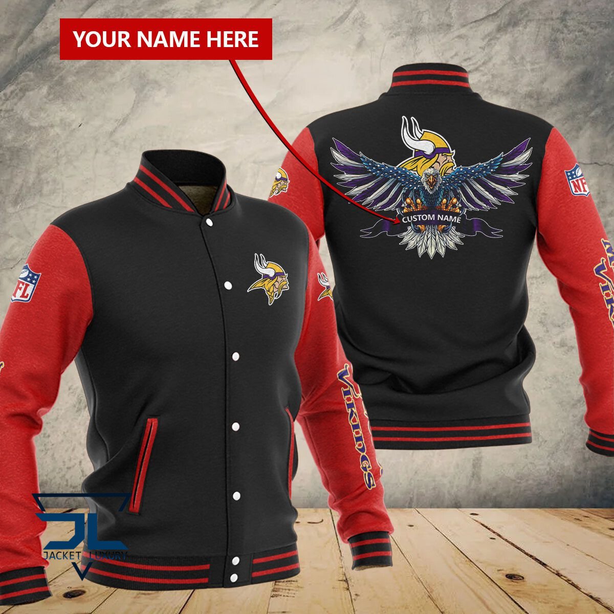 Minnesota Vikings NFL Style Baseball Jacket For Fan