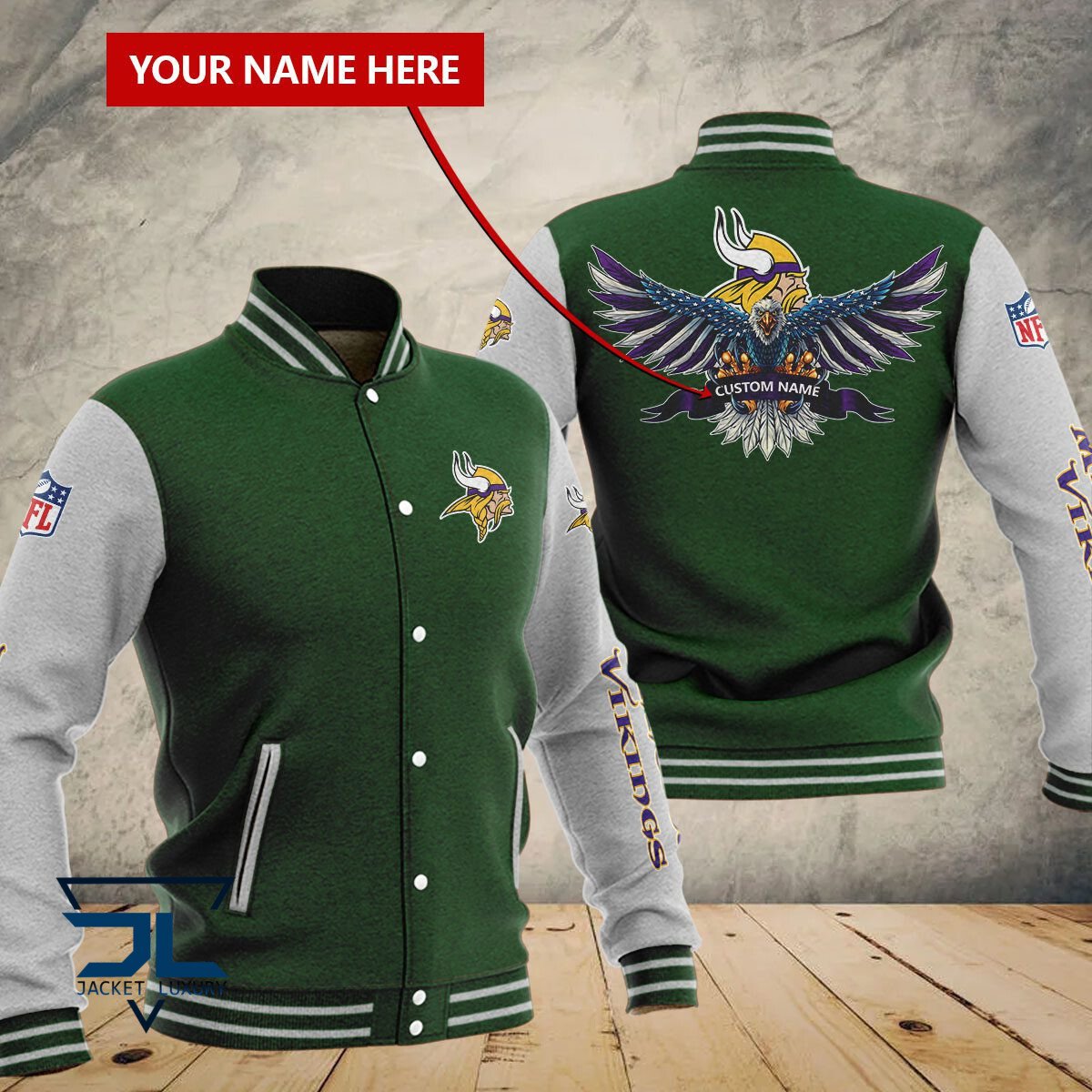 Minnesota Vikings NFL Style Baseball Jacket For Fan