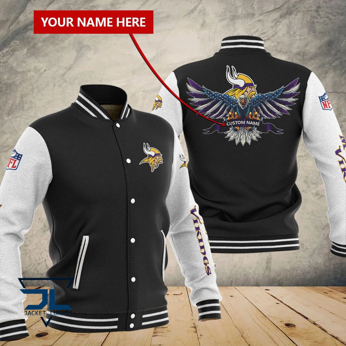 Minnesota Vikings NFL Style Baseball Jacket For Fan